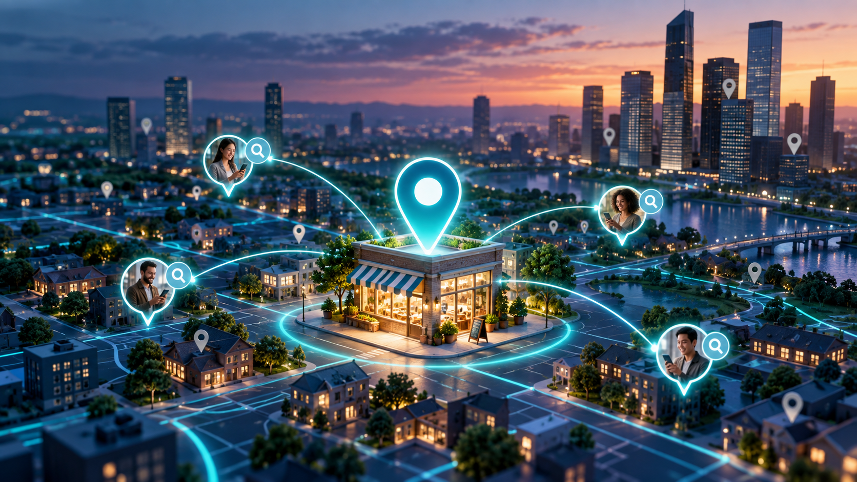 Local storefront connected to nearby customers through location search